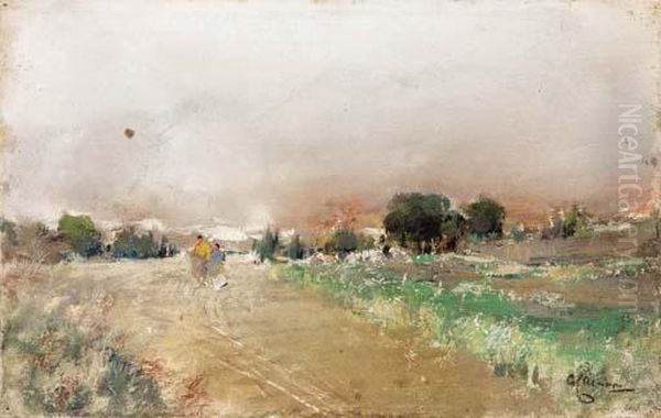 Campagna Napoletana Oil Painting by Giuseppe Casciaro