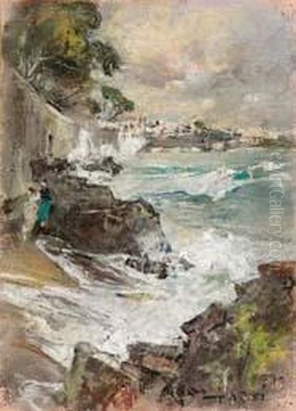 Ischia Ponte - 1941 Oil Painting by Giuseppe Casciaro