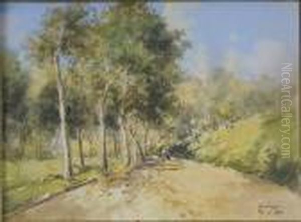 Viale Di Campagna Con Contadine by Giuseppe Casciaro