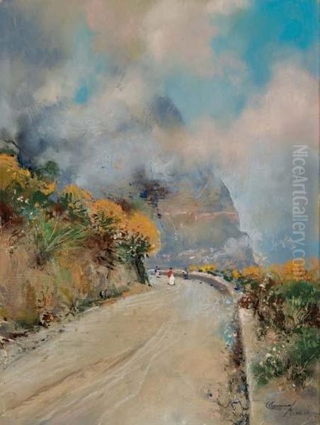 Strada Costiera Oil Painting by Giuseppe Casciaro