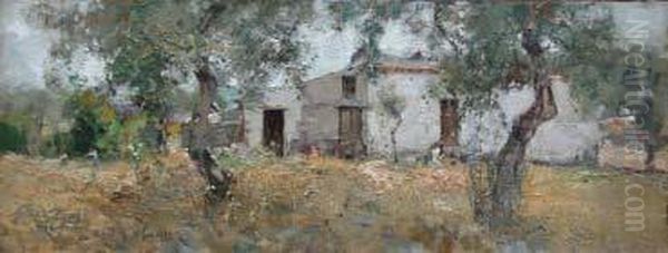 Cascina Salentina Oil Painting by Giuseppe Casciaro