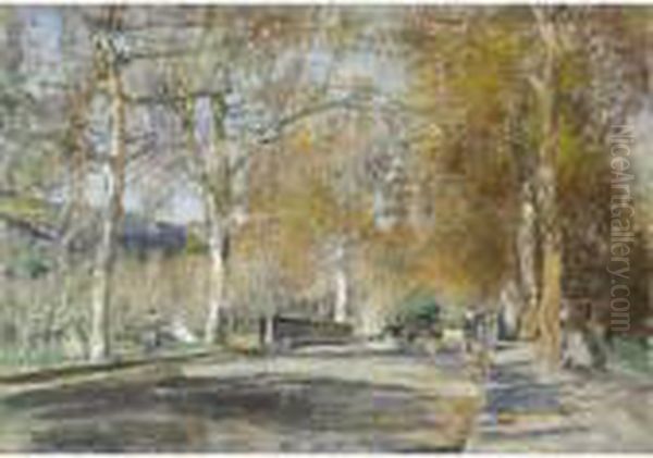 Lungo Il Viale Oil Painting by Giuseppe Casciaro