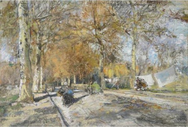 Viale D'autunno Oil Painting by Giuseppe Casciaro