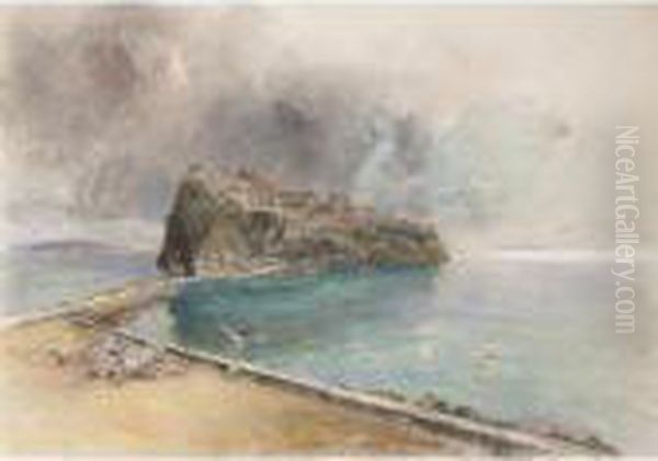 Castello Aragonese, Ischia Oil Painting by Giuseppe Casciaro