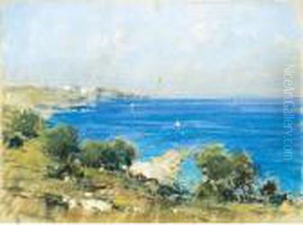 Veduta Del Golfo Di Napoli Oil Painting by Giuseppe Casciaro