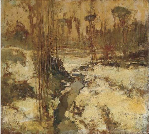 Paesaggio Invernale Oil Painting by Giuseppe Casciaro