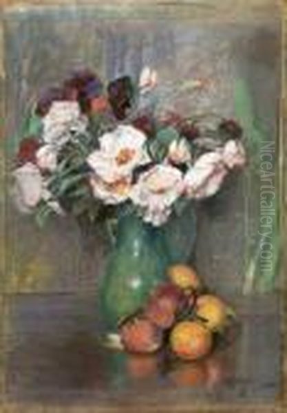 Vaso Di Fiori Oil Painting by Giuseppe Casciaro