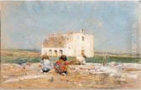 Una Chiesa Abbandonata Oil Painting by Giuseppe Casciaro