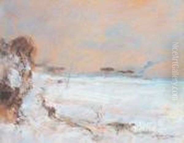 Nevicata Oil Painting by Giuseppe Casciaro