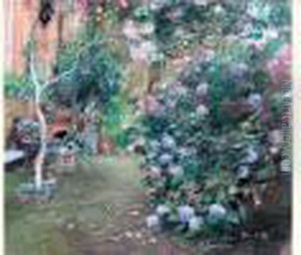 Jardin De La Villa Casciaro Oil Painting by Giuseppe Casciaro