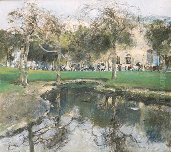 Passeggio Nel Giardino Oil Painting by Giuseppe Casciaro