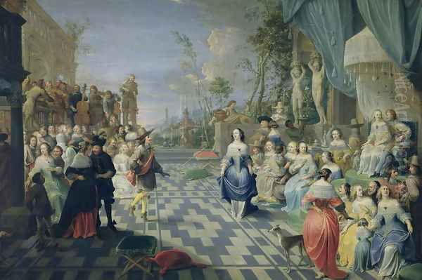 A Ball on the Terrace of a Palace Oil Painting by Hieronymus Janssens