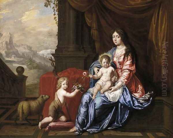 Virgin with Child and the Infant St John the Baptist Oil Painting by Hieronymus Janssens