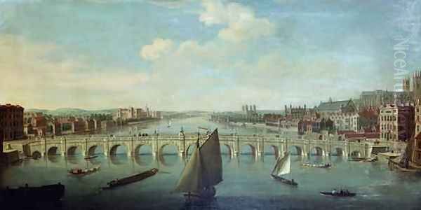 The Thames at Westminster Oil Painting by William James