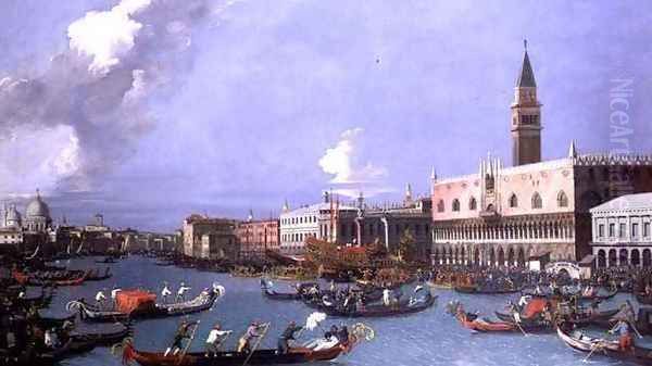 The Bucintoro returning to the Molo on Ascension Day Venice Oil Painting by William James