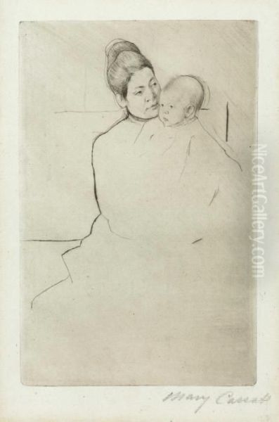 Gardner Held By His Mother Oil Painting by Mary Cassatt