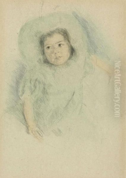 Margot Wearing A Bonnet Oil Painting by Mary Cassatt