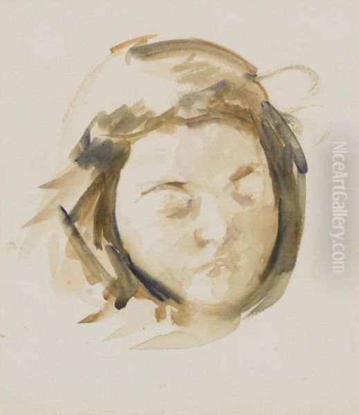 Study Of Francoise's Head Oil Painting by Mary Cassatt