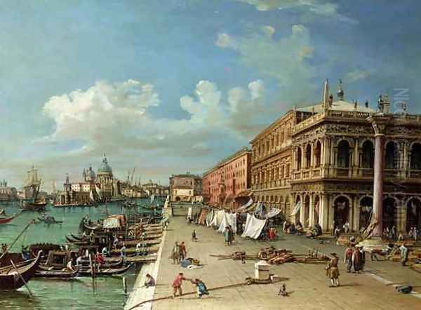 View of the Molo looking towards the entrance of the Grand Canal Oil Painting by William James