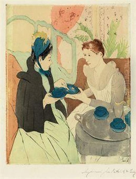 Afternoon Tea Party Oil Painting by Mary Cassatt