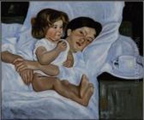 Breakfast In Bed Oil Painting by Mary Cassatt