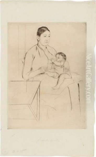 Femme Allaitant Son Enfant Oil Painting by Mary Cassatt