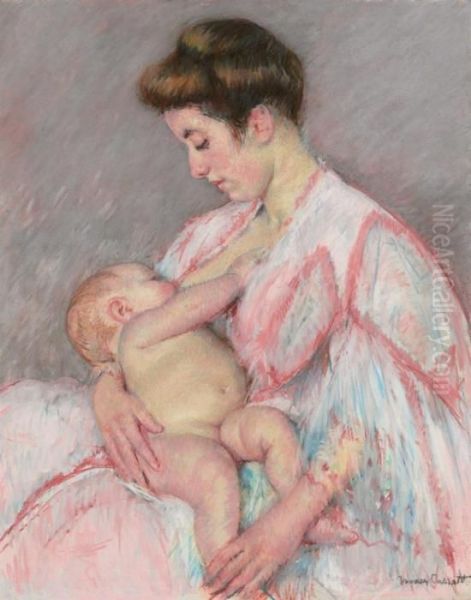 Baby John Nursing Oil Painting by Mary Cassatt