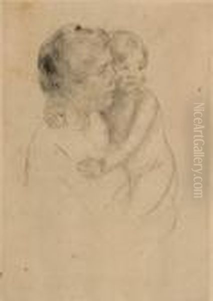 Denise Holding Her Child Oil Painting by Mary Cassatt