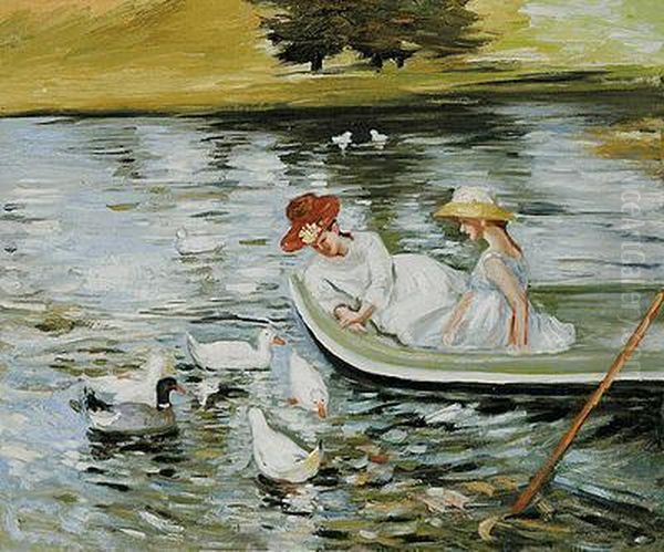 Summertime Oil Painting by Mary Cassatt