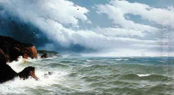 Shipping in Open Seas Oil Painting by David James