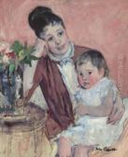 Madame H. De Fleury And Her Child Oil Painting by Mary Cassatt