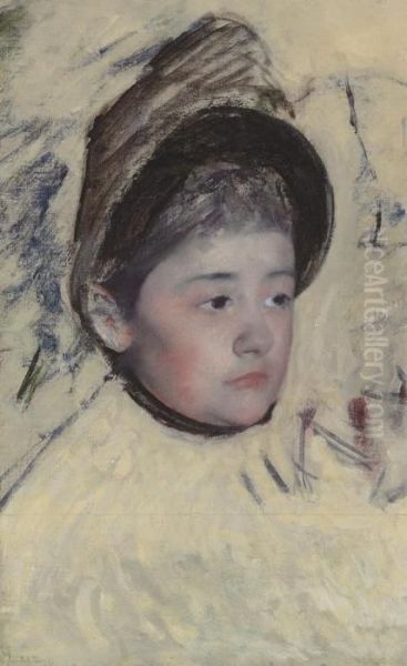 Woman Wearing Bonnet Oil Painting by Mary Cassatt