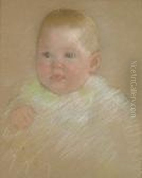 Head Of A Baby Oil Painting by Mary Cassatt