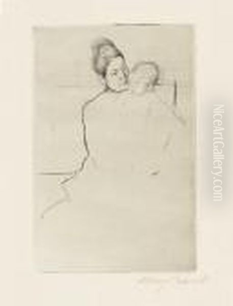 Gardner Held By His Mother (b. 113) Oil Painting by Mary Cassatt