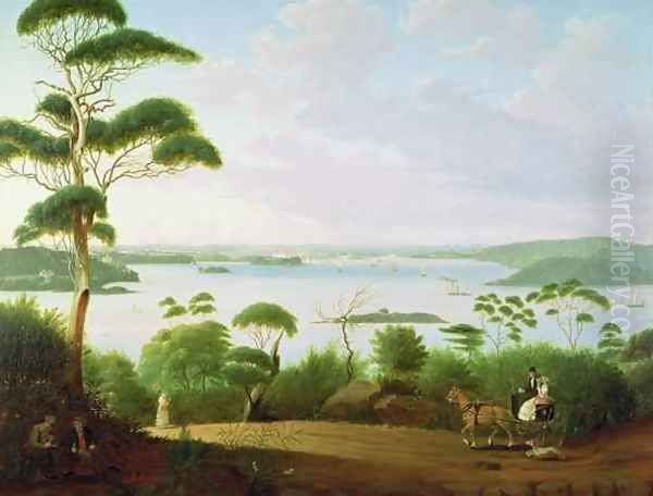 Sydney Harbour looking towards Sydney Oil Painting by Jacob Janssen