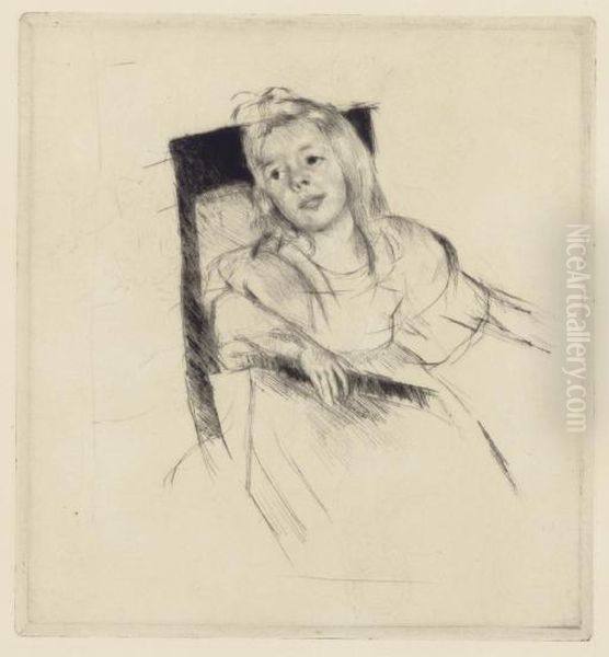 Simone Resting Her Head On The Back Of A Chair (b. 187) Oil Painting by Mary Cassatt