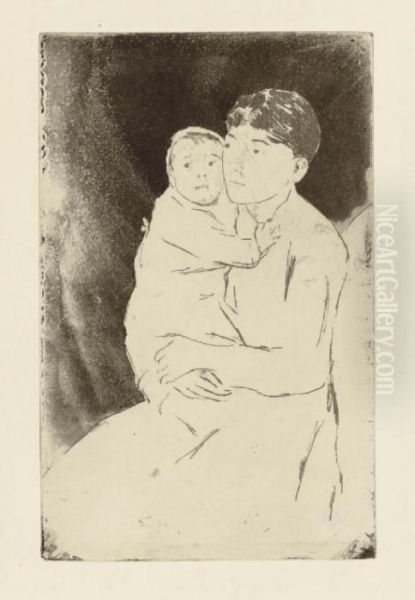 Nurse And Baby Bill (no. 2)(b. 109; Mathews & Shapiro 1) Oil Painting by Mary Cassatt