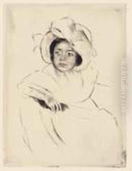 Margot Wearing A Bonnet (no. 4)(b. 182) Oil Painting by Mary Cassatt