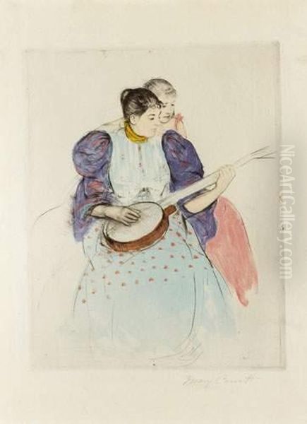 The Banjo Lesson. Vers 1893. Oil Painting by Mary Cassatt