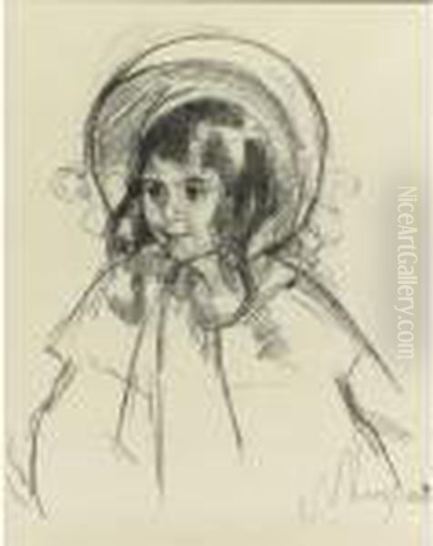 Sara Wearing Her Bonnet And Coat (breeskin 198) Oil Painting by Mary Cassatt