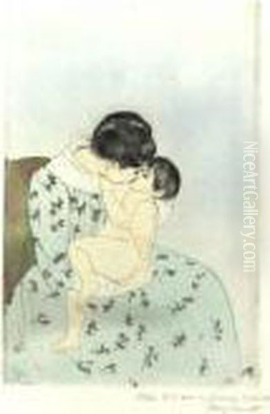 Mother's Kiss (b. 149; M./s. 11) Oil Painting by Mary Cassatt