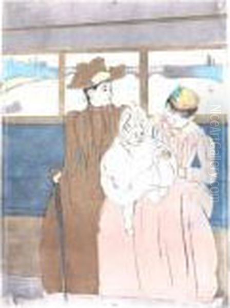 In The Omnibus (b. 145; M./s. 7) Oil Painting by Mary Cassatt