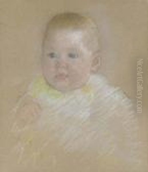 Head Of A Baby Oil Painting by Mary Cassatt