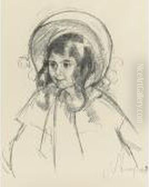 Sara Wearing Her Bonnet And Coat (breeskin 198) Oil Painting by Mary Cassatt