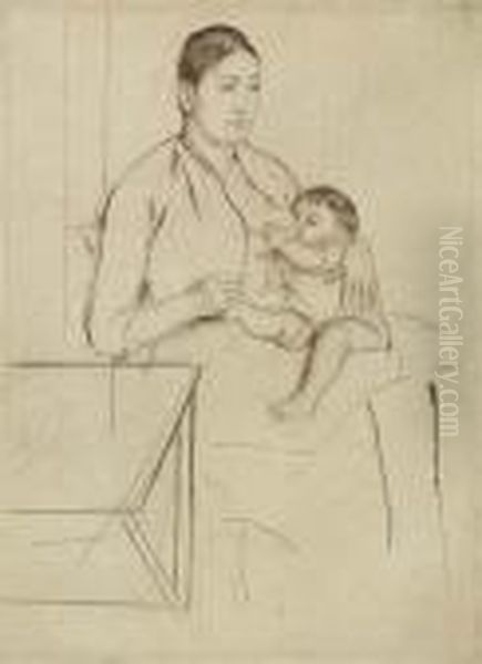 Nursing. Oil Painting by Mary Cassatt