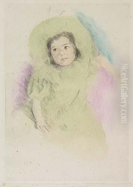 Margo Wearing A Bonnet (no. 1) Oil Painting by Mary Cassatt