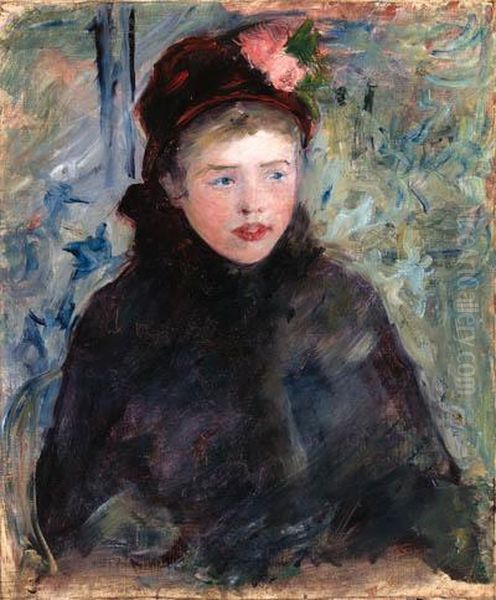 Susan In A Toque Trimmed With Two Roses Oil Painting by Mary Cassatt