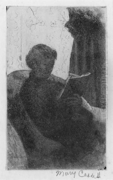 Lydia Reading, Turned Toward Right Oil Painting by Mary Cassatt