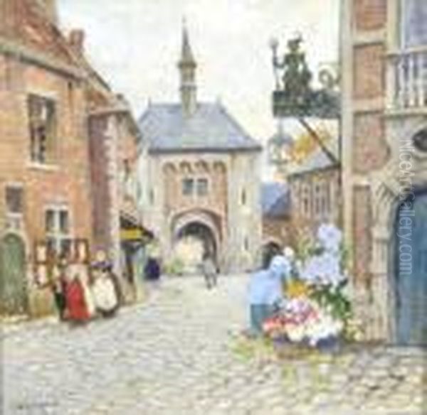 Le Vieux Bruxelles Oil Painting by Hendrick, Henri Cassiers