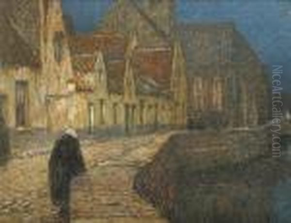 Nachtwandeling Te Brugge Oil Painting by Hendrick, Henri Cassiers